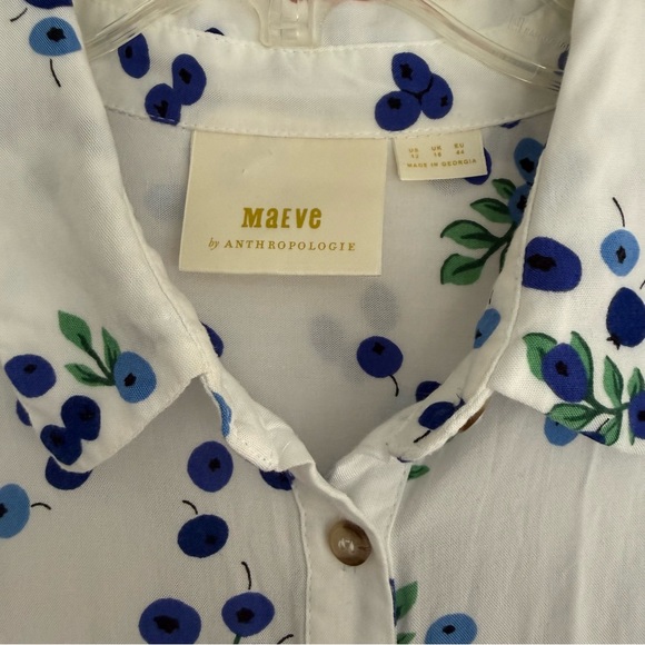 Maeve by Anthropologie Blueberry Blithe button-down blouse with tie sleeves 🫐 - Picture 4 of 6